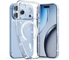 Tech-Protect FlexAir MagSafe čirá s třpytkami / Kryt / Apple iPhone 17 Pro / 18 Pro / MagSafe / Silikon