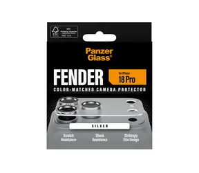PanzerGlass FENDER Apple iPhone 18 Pro stříbrný / Ochranný prvek fotoaparátu / Silikon / Plně nalepovací