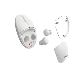 C-TECH WLM-21 Dual mode bílá / Myš s TWS sluchátky / BT 5.0 + 2.4 GHz / 1600 DPI / 3 tlačítka