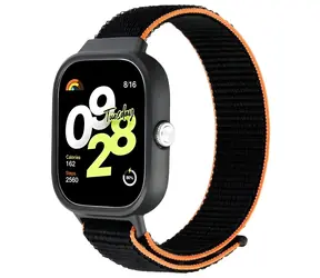 Beline Řemínek pro Redmi Watch 4 černo-oranžová / Náhradní řemínek / Nylon / Suchý zip