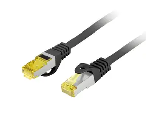 Patchcord kat.6A 1m černá / Patch kabel / S/FTP / LSZH / CU / Fluke Passed