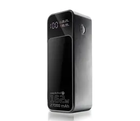 Powerbanka 27 000 mAh černá / Powerbanka / 162,5 W / 2x USB-C / 1x USB-A / QC4+/PD3.1 / LCD displej se svítilnou