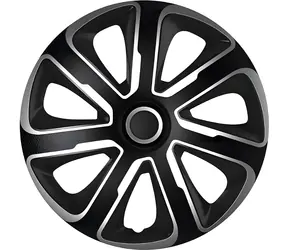 LIVORNO Carbon Kryty kol 16" stříbrno-černá / Kryty kol / Sada 4 ks / Nacvakávací montáž