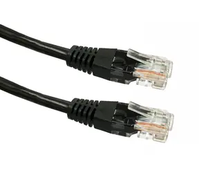 UTP patch kabel Cat 5e 2m černý / Síťový kabel / RJ45 / měděné jádro