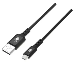 Silikonový USB - MicroUSB kabel 1 m černá / Datový kabel / Quick Charge