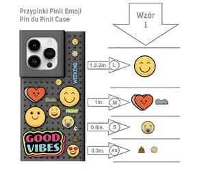 Pinit Emoji Pin vzor 1 / Sada špendlíků pro Pinit Case / 6 ks