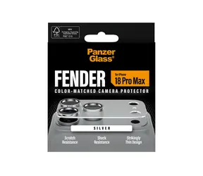 PanzerGlass FENDER Apple iPhone 18 Pro Max stříbrný / Ochranný prvek fotoaparátu / Silikon / Plně nalepovací