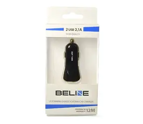 Beline Autonabíječka 2xUSB černá / Autonabíječka / 2,1 A / bez kabelu