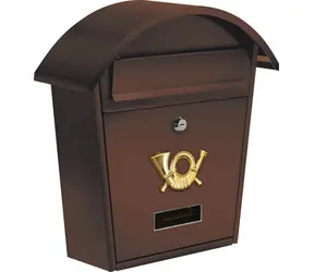 Vorel Poštovní schránka oblá stříška hnědá / Poštovní schránka / 380x320x105 mm / ocelový plech / 2x klíč