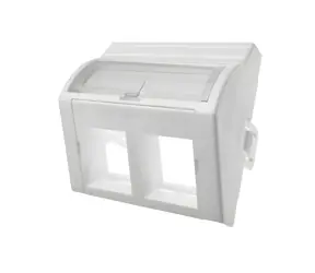 Adaptér 45x45 pro 2x RJ45 zahnutý rohový / Adaptér / Pro keystone moduly