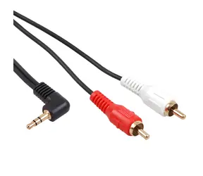 Kabel Jack 3,5mm kolmý - 2x RCA MCTV-824 černý / Délka 1 m