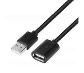Prodlužovací kabel USB AM-AF černý / Prodlužovací kabel / AM-AF / 1,8 m