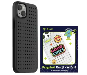 Pinit Dynamic Case + Emoji Pin černá / Pouzdro / Apple iPhone 14 Plus, 15 Plus 6.7" / Sada s 6 plackami vzor 3