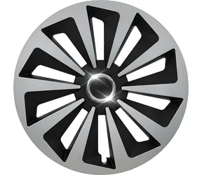 FOX RING Kryt kola 16" stříbrno-černá / Pro ocelové disky kol / Nacvakávací montáž / 1 ks