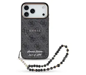 Guess PU 4G černá / Poutko / MagSafe / iPhone 17 Pro Max