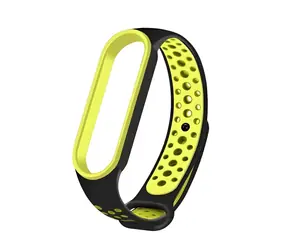 Beline Design černo-zelená / Řemínek pro Xiaomi Mi Band 5/6/7 / silikonový