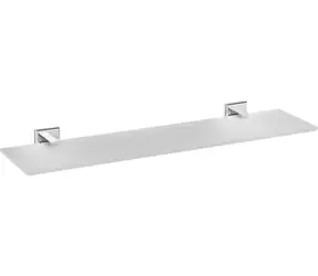 FALA Quad Chrom / Skleněná polička / broušené sklo / 50 x 12 cm