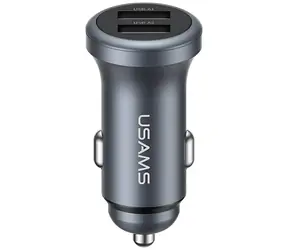USAMS CC320 Tarnish / Autonabíječka / 2x USB-A / 2,4 A / hliník