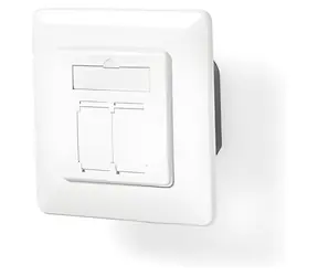 Nedis Síťová zásuvka 2x RJ45 bílá / Síťová zásuvka / Cat.7 / zápustná montáž / pozlacené kontakty