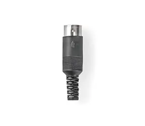 Nedis DIN konektor černá / Audio konektor / Zástrčka / Twist-on / Poniklovaný / 6,0 mm / 25 ks