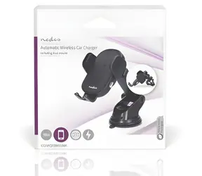 Nedis Bezdrátová nabíječka do auta s držákem / Nabíječka do auta / 15 W / USB-C kabel 1 m