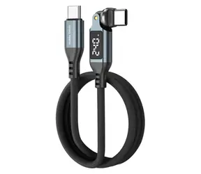 Mobile Origin CB16 vesmírně šedá / Rotační kabel USB-C na USB-C / 540° konektor / 240 W / LED displej / 1 m