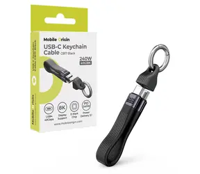 Mobile Origin CB17 černá / Klíčenkový kabel / USB-C - USB-C / 40 Gbps / 240 W PD 3.1 / 8K 60Hz / 13 cm