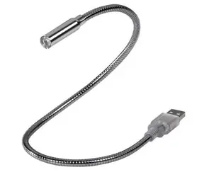 PremiumCord USB lampička stříbrná / USB lampička / 35 cm / 0,9 W