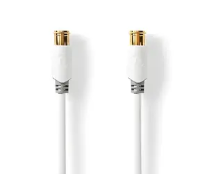 Nedis anténní kabel Quick-F(M) - Quick-F(M) pozlacený bílá / Kabel / 75 Ohm / 90 dB / dvojité stínění / 10 m