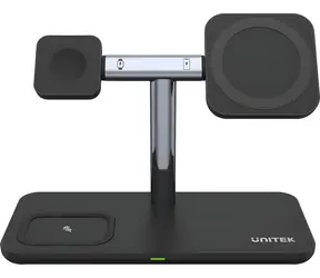 Unitek Magnetická bezdrátová nabíječka 3v1 / Nabíječka / Qi / 15W / iPhone, Apple Watch, sluchátka