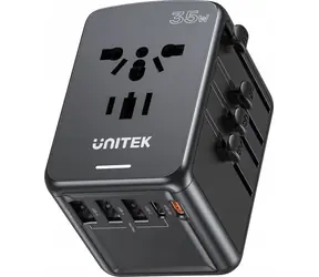 Unitek Cestovní nabíječka EU/US/UK/AUS / Nabíječka / 35 W / 5x USB / QC 3.0 / PD 3.0