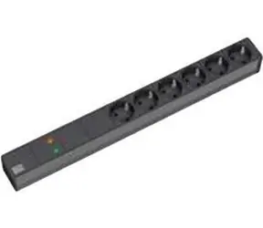 Bachmann zásuvkový panel 19" černá / Zásuvkový panel / 6x zásuvka / 19" rack / bez vypínače
