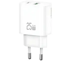 USAMS Síťová nabíječka 25W bílá / Nabíječka / 2x USB-A / Fast Charge