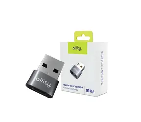 Allity ABA-101 šedá / Adaptér / USB-C - USB-A / OTG / 480 Mb/s