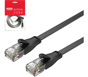 Unitek plochý ethernetový kabel UTP Cat.6 černá / Ethernetový kabel / 2 m