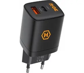Hammer RapidCharge Duo černá / Nabíječka do sítě / 30 W / USB-A / USB-C (PD)