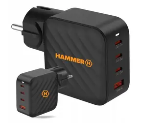 Hammer RapidCharge 100W černá / Nabíječka do sítě / 3x USB-C / 1x USB-A / Power Delivery