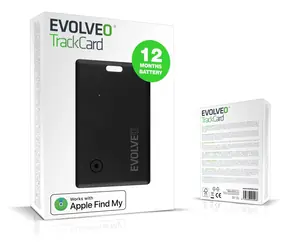 EVOLVEO TrackCard černý / Lokátor / velikost platební karty / Apple Find My / Bluetooth 5.2