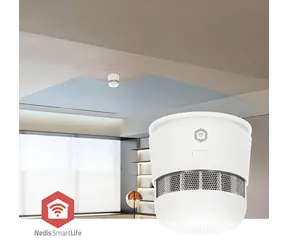 Nedis SmartLife Detektor kouře Zigbee 3.0 bílá / Detektor kouře / 85 dB / baterie 36 měsíců / EN 14604