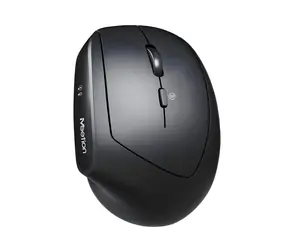 Meetion R390 černá / Ergonomická vertikální bezdrátová myš / 2400 DPI / 2.4GHz / 6 tlačítek