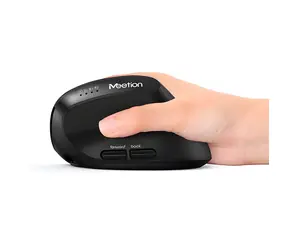 Meetion BTM008 černá / Vertikální bezdrátová myš / 2400 DPI / Bluetooth / 2,4GHz / 6 tlačítek