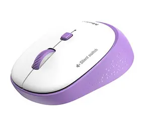 Meetion R571 bílo-fialová / Bezdrátová myš / optická / 1600 DPI / 4 tlačítka / 2,4 GHz