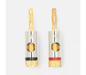 Nedis Banánkový konektor přímý zlatá / Audio konektor / Zástrčka / Pozlacený / Šroubovací / 7,0 mm / 2 ks
