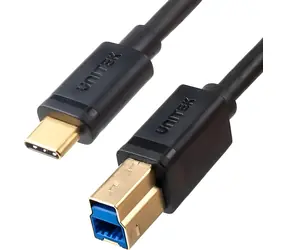 Unitek USB tiskový kabel / Kabel / USB-C - USB-B 3.0 / 5 Gbps / 2 m