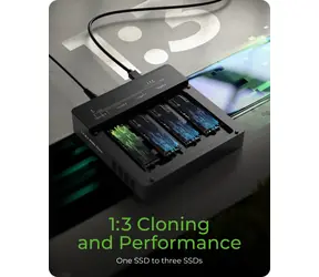 Icy Box IB-4013MCL-C4 černá / Klonovací box pro 4x M.2 NVMe SSD / 1:3 Clone / USB4 40Gbit/s