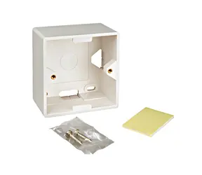 Schrack Box na omítku pro zásuvky HSED0xUWxS, HSEDx2UWxF / Krabice / 80x80x40 mm / RAL 9010 / IP20