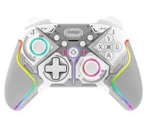 iPega 9666BH bílá / Gamepad / Bluetooth / Hall senzory / RGB / Android/iOS/PC/PS3/PS4/N-Switch