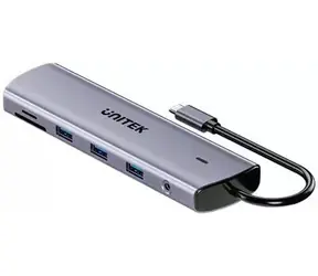Unitek D1113BGY01 / USB hub / HDMI / RJ-45 / USB-C PD / SD/microSD / 4x USB-A 3.0
