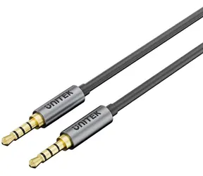 Unitek AUX kabel miniJack zlacený / Audio kabel / Jack 3,5 mm (M-M) / pozlacené konektory / 1 m