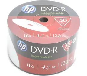 HP DVD-R 50 ks (HPP1650-) / DVD-R médium / 4,7 GB / 16x / Spindl balení